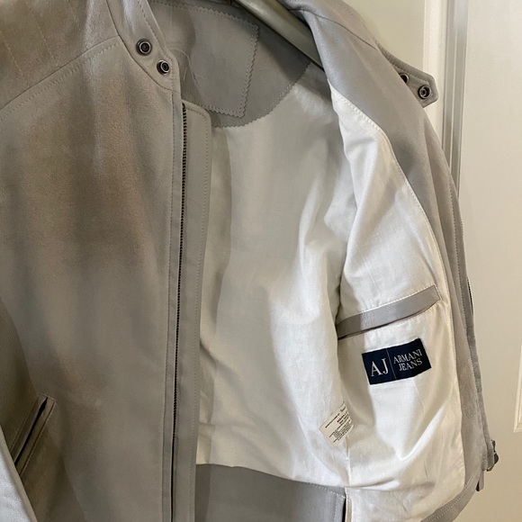 Emporio Armani leather jacket biker style.